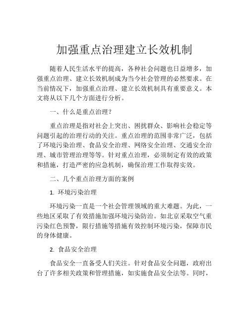 加强重点治理建立长效机制