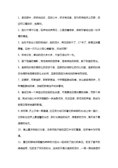 离家不舍的句子