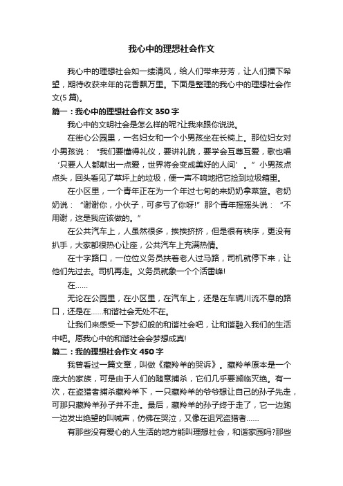 我心中的理想社会作文