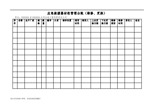 应急救援器材管理台账(检查维护保养)