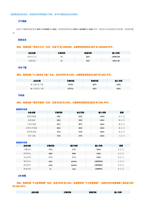 天翼手机增值业务定制、退订指南