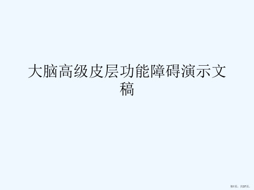 大脑高级皮层功能障碍演示文稿