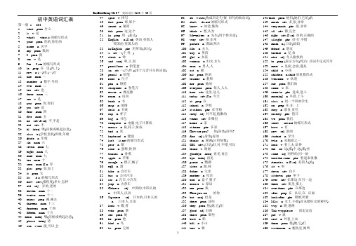 高一新生：复习初中单词