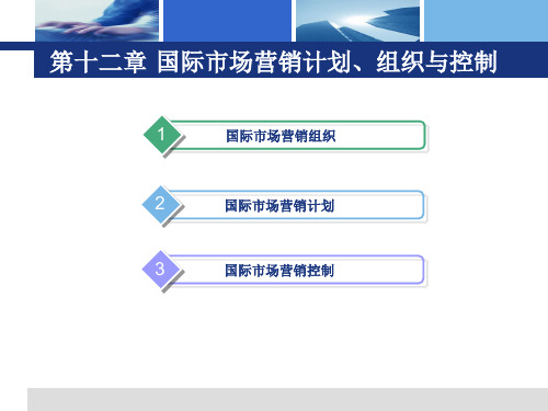 《国际市场营销》第十二章：国际市场营销计划、组织与控制