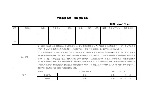 询价及情况说明