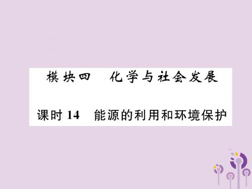 贵阳专版2019年中考化学总复习化学与社会发展课时14能源的利用和环境保护精讲课件