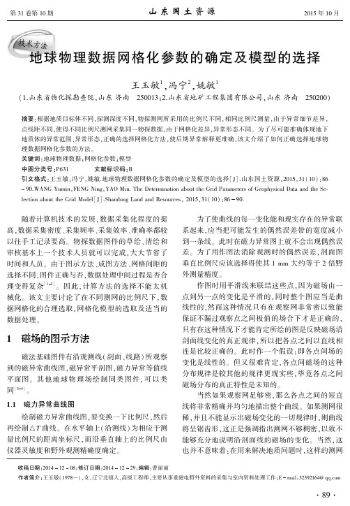 地球物理数据网格化参数的确定及模型的选择