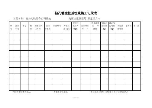 表钻孔灌注桩后注浆记录表新版