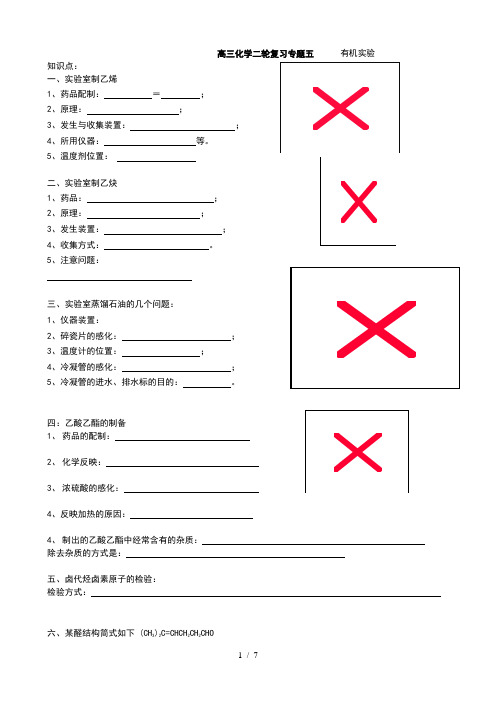 高三化学二轮复习专题5_____有机实验