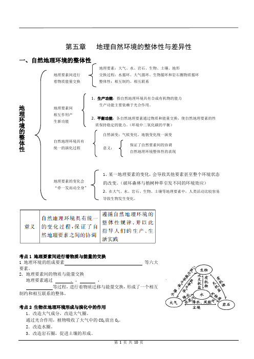 地理环境的差异性和整体性