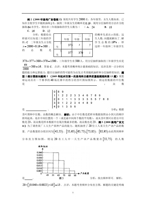 2016-2017年高考数学概率统计习题