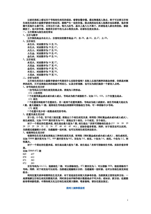 五行相生相克在小盘数字游戏中的应用