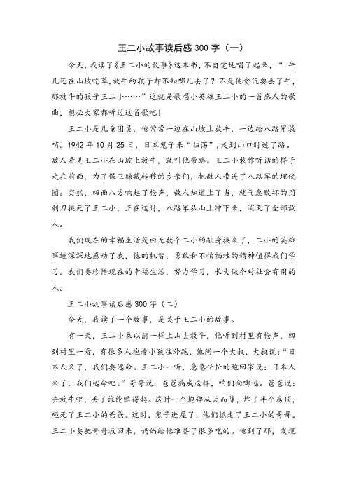 王二小故事读后感300字