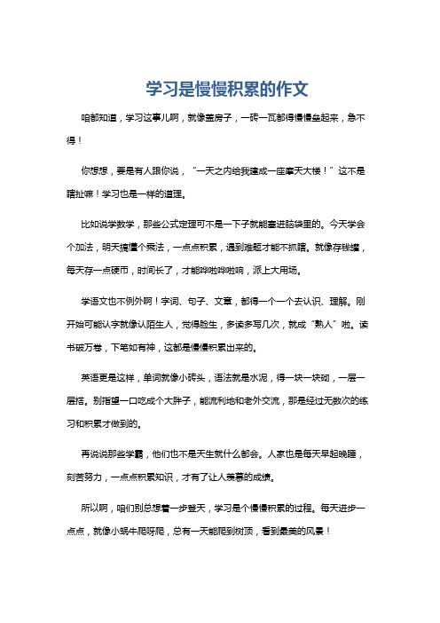 学习是慢慢积累的作文