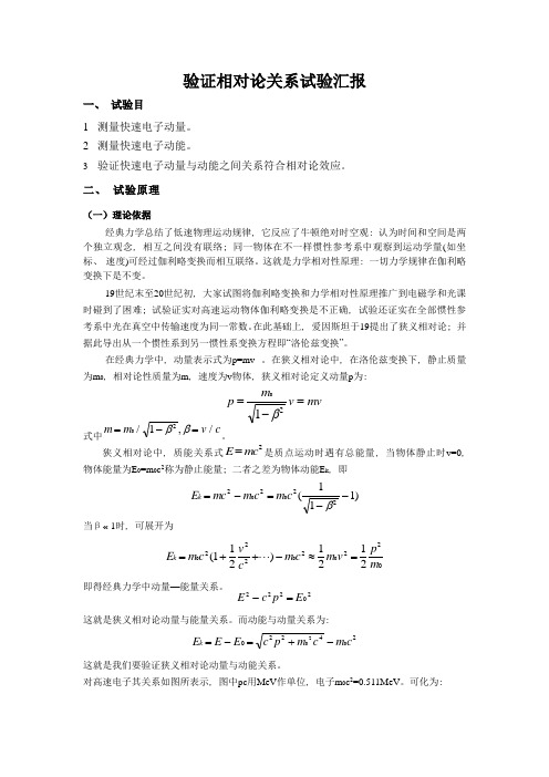 2021年验证快速电子的动量与动能的相对论关系实验报告