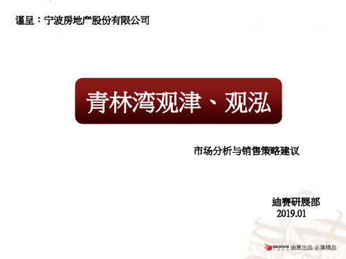 迪赛2010年01月宁波青林湾观津·观泓市场分析和销售策略建议