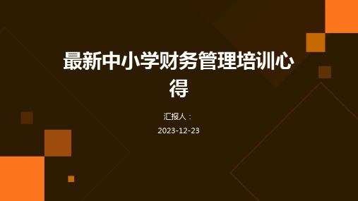 最新中小学财务管理培训心得