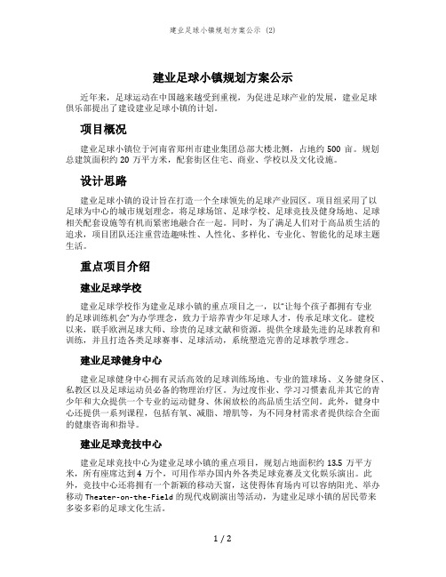 建业足球小镇规划方案公示 (2)