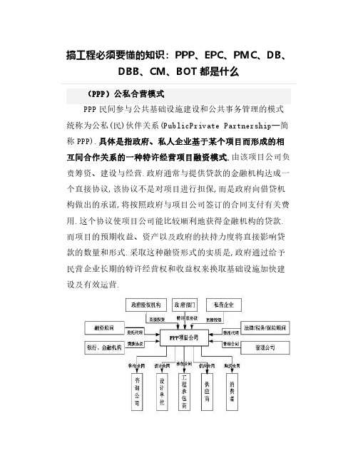 搞工程必须要懂的知识：PPP、EPC、PMC、DB、DBB、CM、BOT都是什么