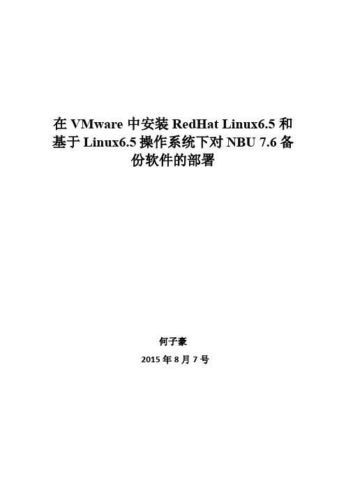 在VMware中安装RedHat Linux6.5和基于Linux6.5操作系统下对NBU 7.6备份软件的部署