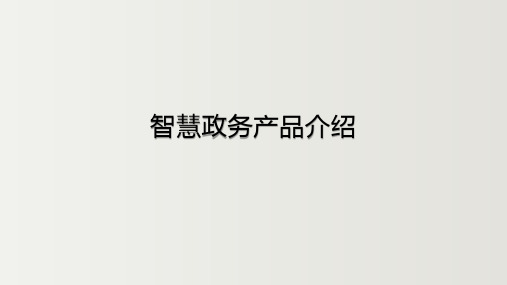 智慧政务产品介绍  PPT课件