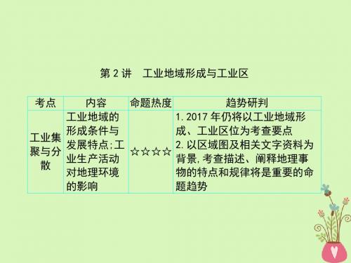 (全国通用)2018版高考地理一轮复习第9单元工业地域的形成和发展第2讲详细课件新人教版