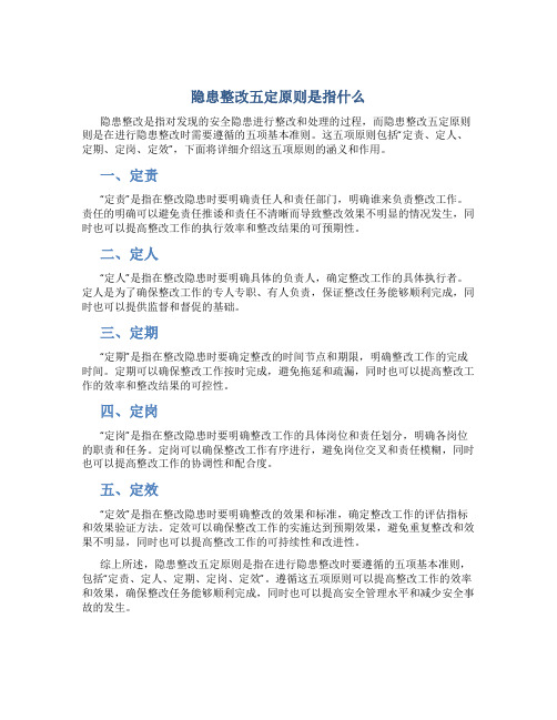 隐患整改五定原则是指什么