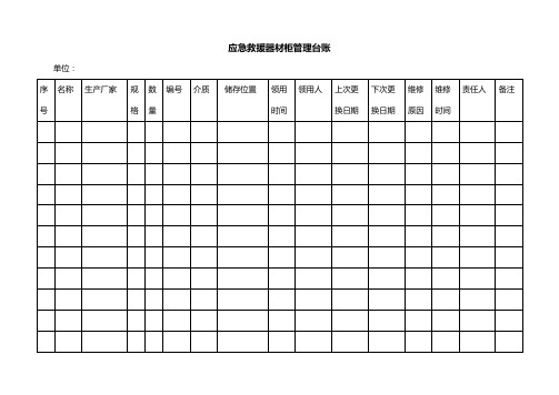 应急救援器材台账