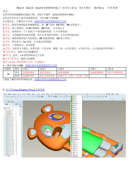 Creo2.0Creo3.0快捷键映射键(工厂实用史上最全)第4次修改