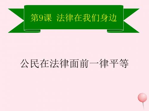 六年级道德与法治下册第六单元第11课法律在我们身边第3框公民在法律面前一律平等课件1鲁人版五四制