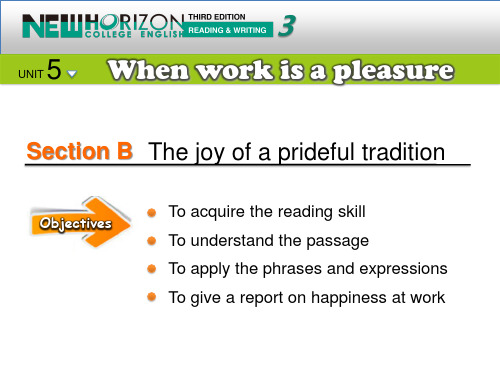 新视野大学英语(第三版)读写教程BookIII-Unit5-Section B-The joy of a prideful tradition