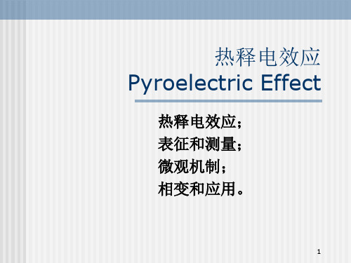 热释电效应的原理与进展ppt课件