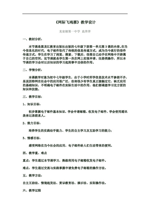 网际飞鸿雁教学设计20