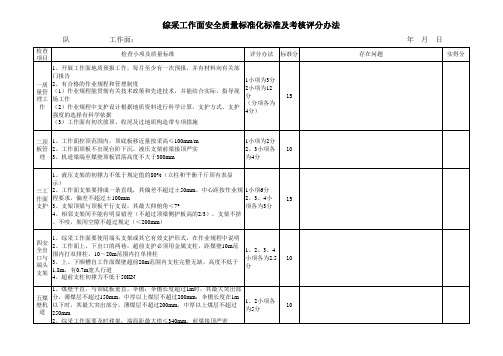 综采工作面面质量标准化标准