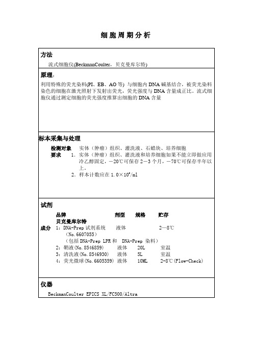 细胞周期分析