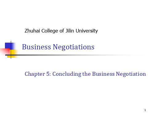 商务谈判课件：Chapter 5 Concluding the Business