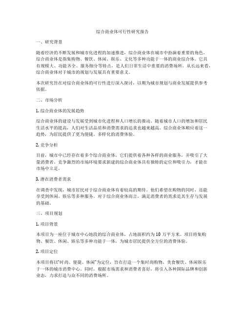 综合商业体可行性研究报告