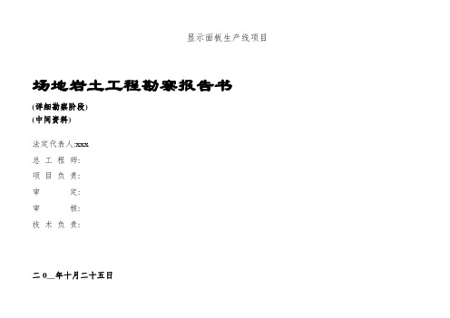 厂房项目场地岩土工程勘察报告(详细勘察 中间资料)(图文)