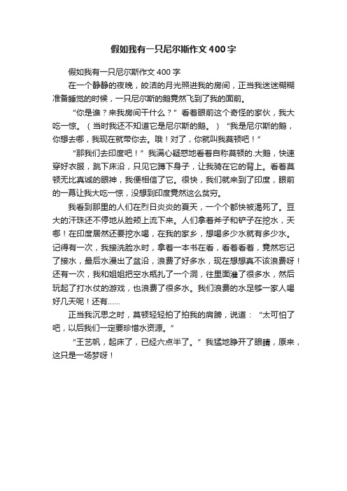 假如我有一只尼尔斯作文400字