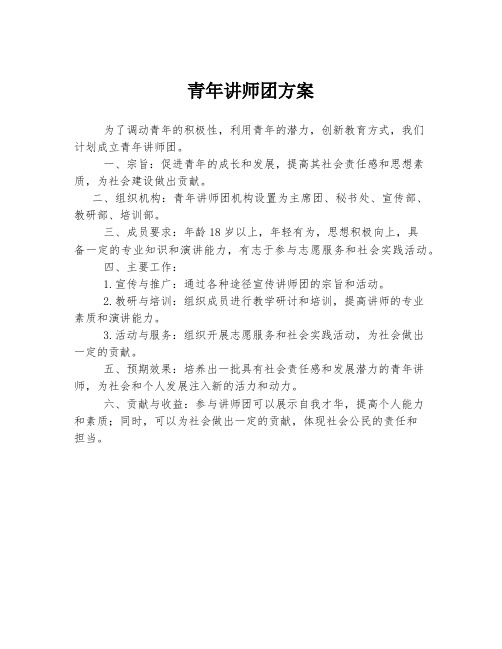 青年讲师团方案