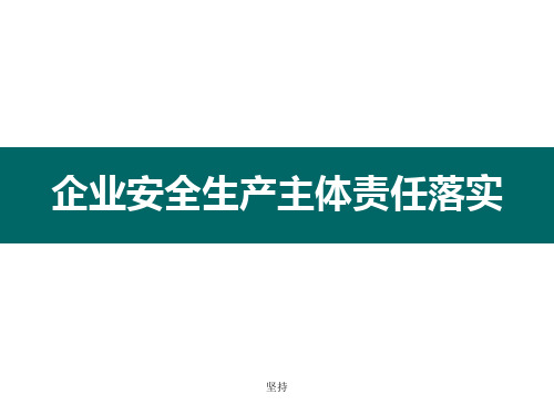 安全生产主体责任培训精选课件