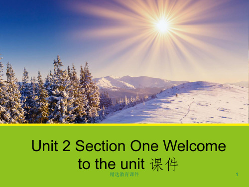 牛津译林版高中英语模块4 Unit 2 Section One Welcome to the unit 课件