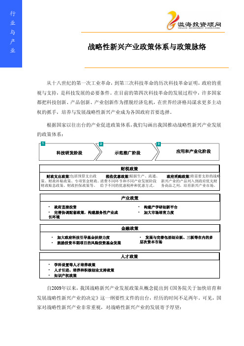 战略性新兴产业政策体系与政策脉络