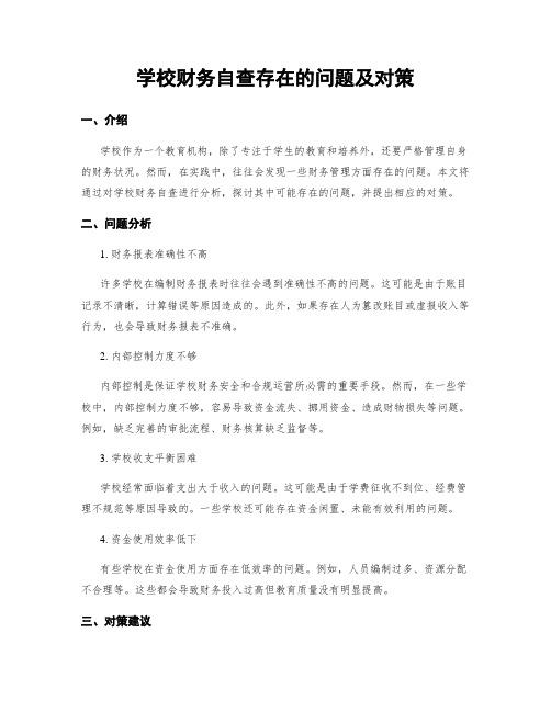 学校财务自查存在的问题及对策 (3)