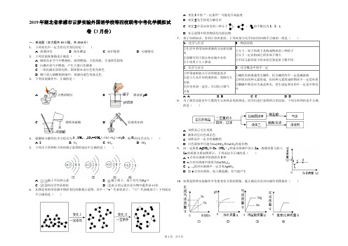 2019年湖北省孝感市云梦实验外国语学校等四校联考中考化学模拟试卷(3月份)解析版