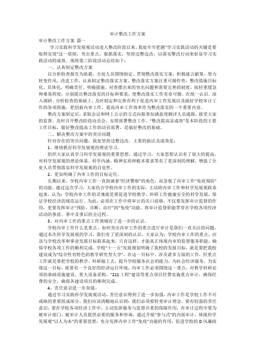 审计整改工作方案