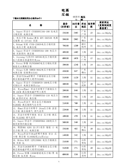 电高压锅品牌