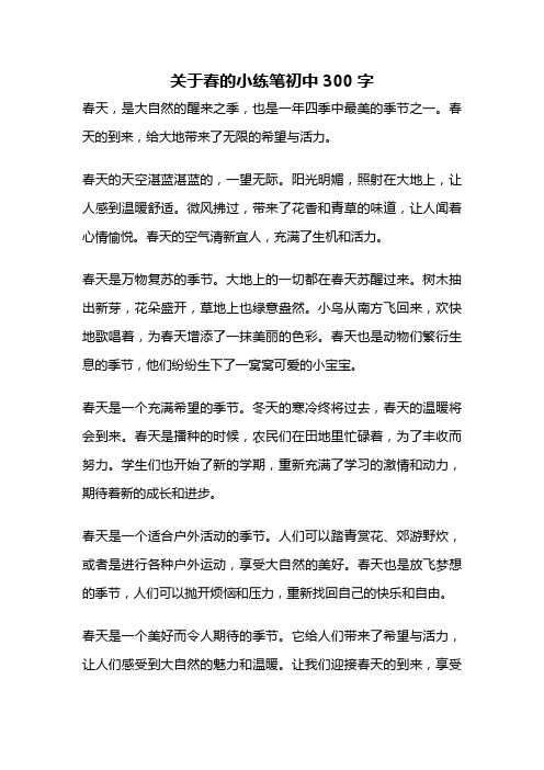 关于春的小练笔初中300字