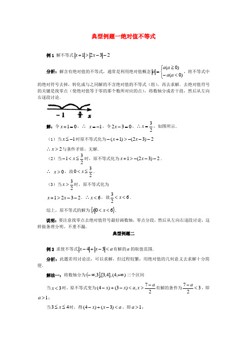 高考数学 百大经典例题——绝对值不等式