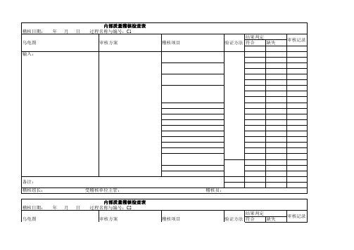 内部质量稽核检查表